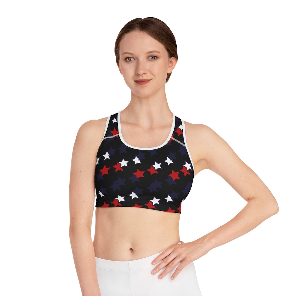 Black Star Print (AOP) Sports Bra