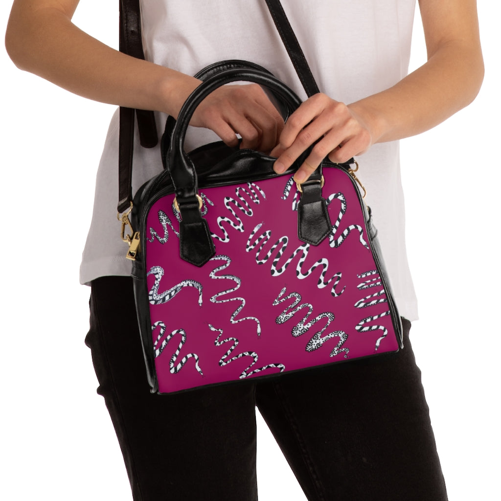 orchid snake print tote bag