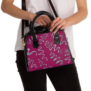 orchid snake print tote bag