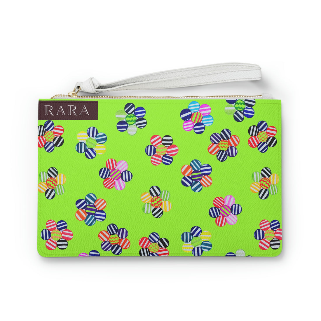 lime green candy floral clutch bag