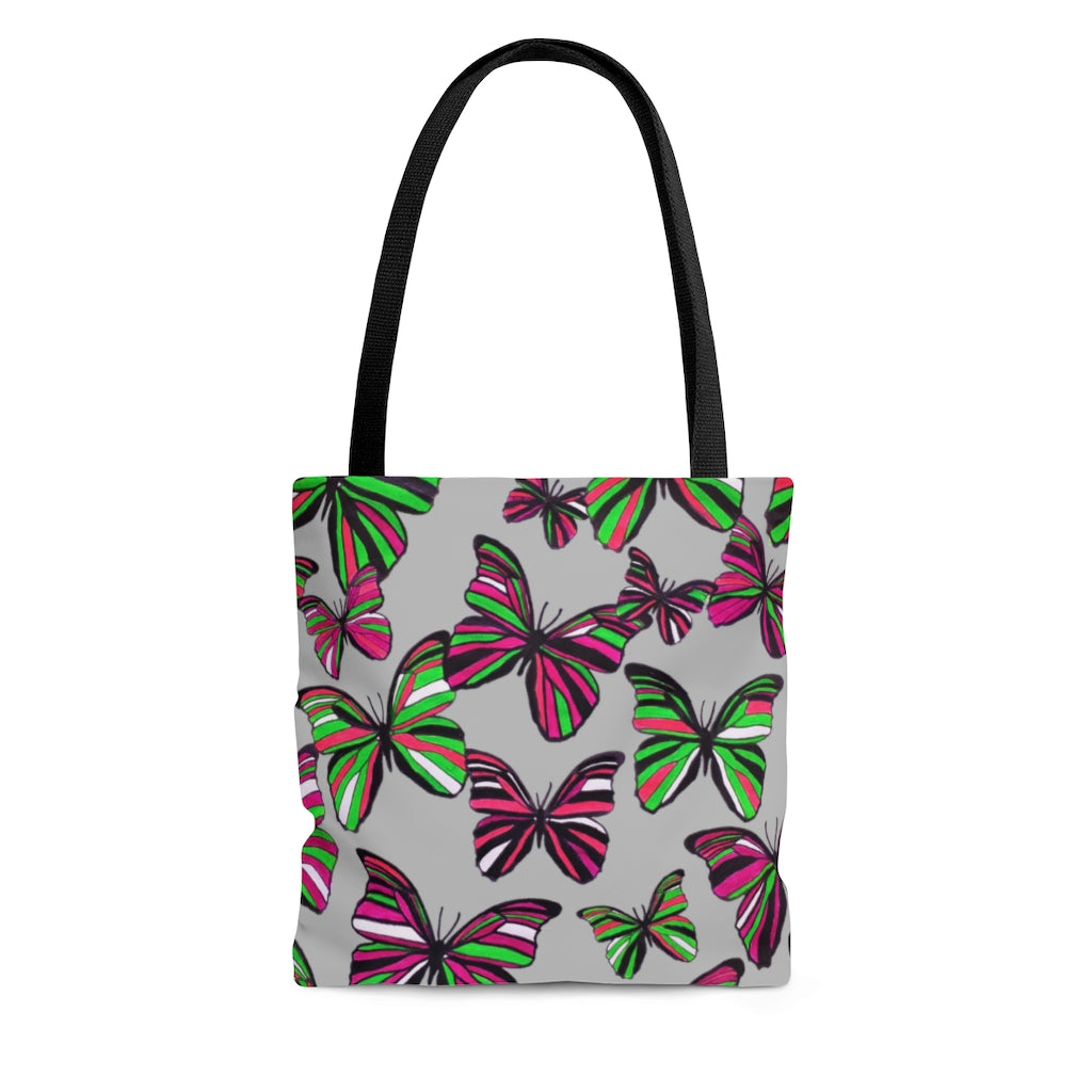 AOP Butterflies Slate Tote Bag