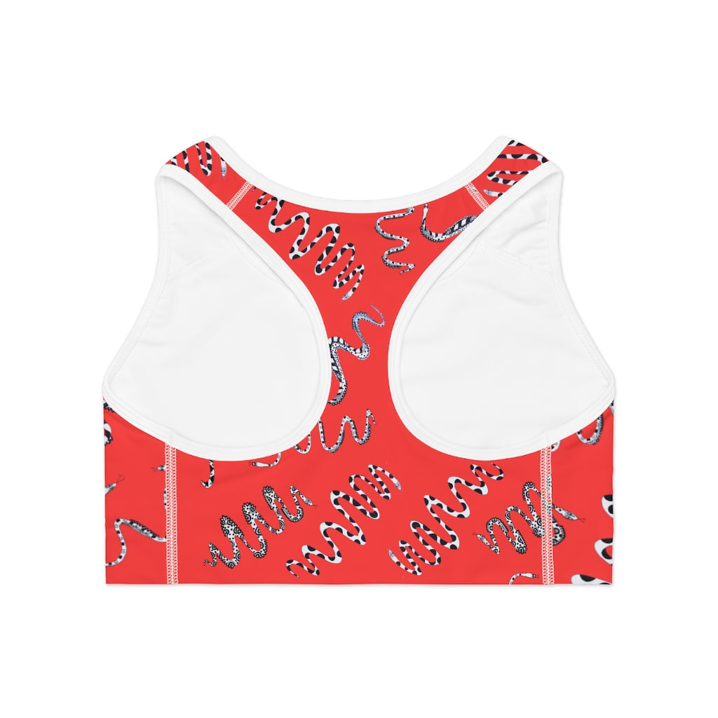 Vermillion Snake Print (AOP) Sports Bra