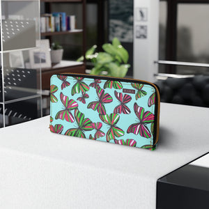 icy blue butterfly print wallet