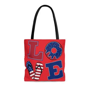 AOP American Love Scarlet Tote Bag