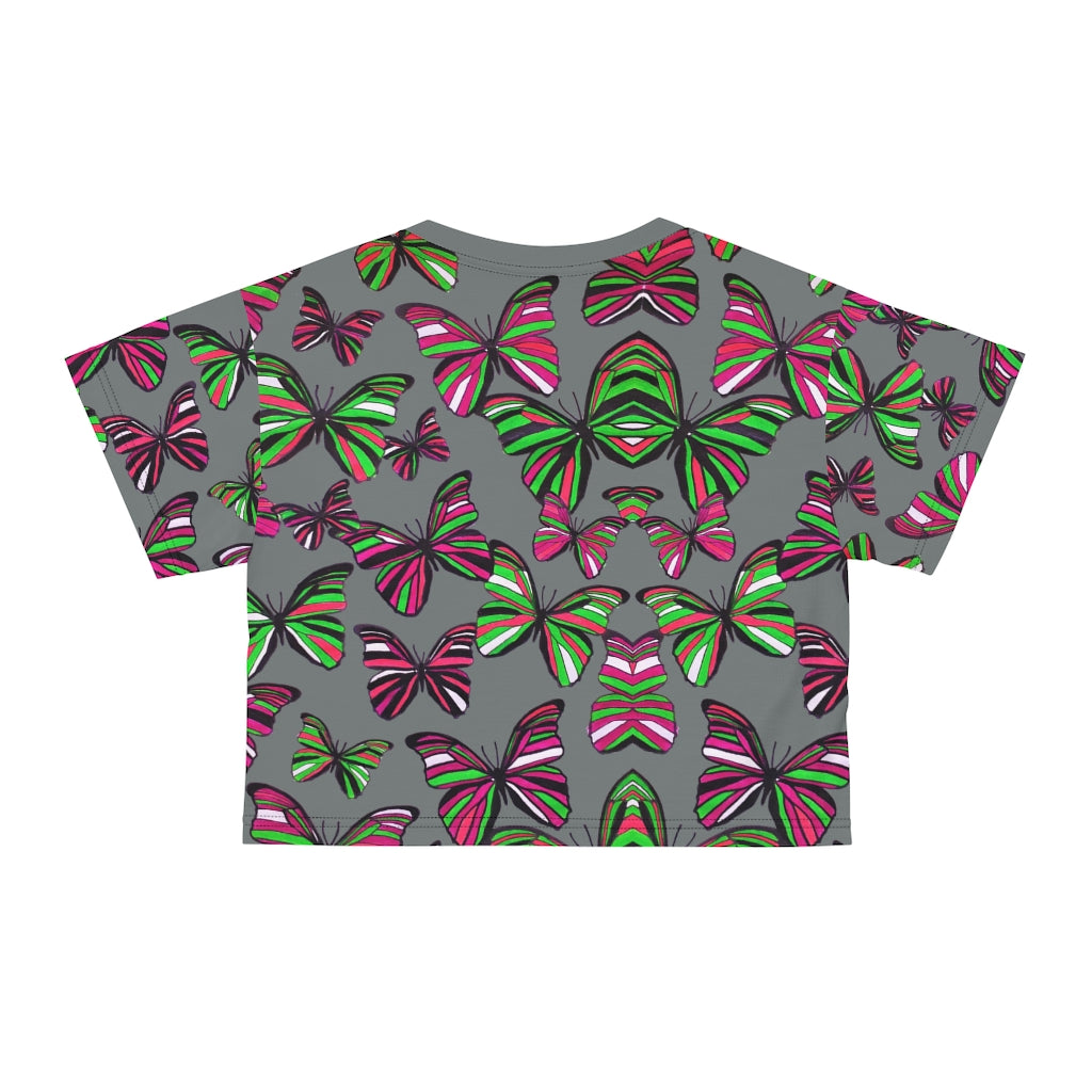 Ash Butterfly AOP Crop Tee