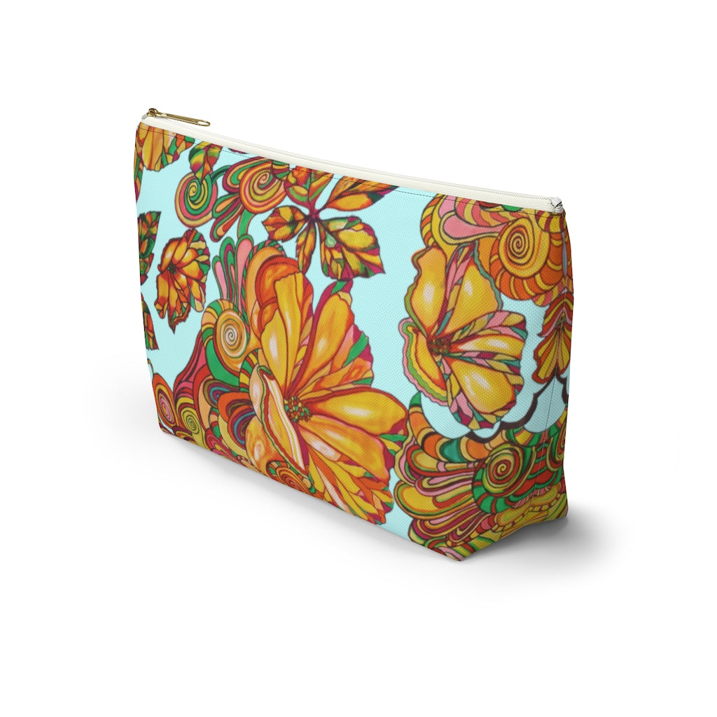 Icy Artsy Floral Accessory Pouch