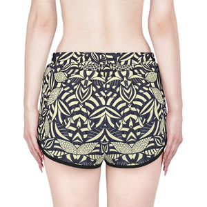 Cream Tropical Minimalist Relaxed Shorts