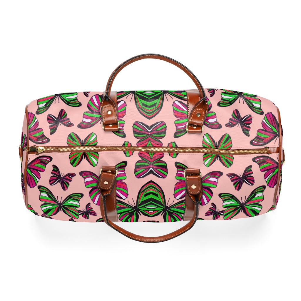 Blush Butterflies Waterproof AOP Travel Bag