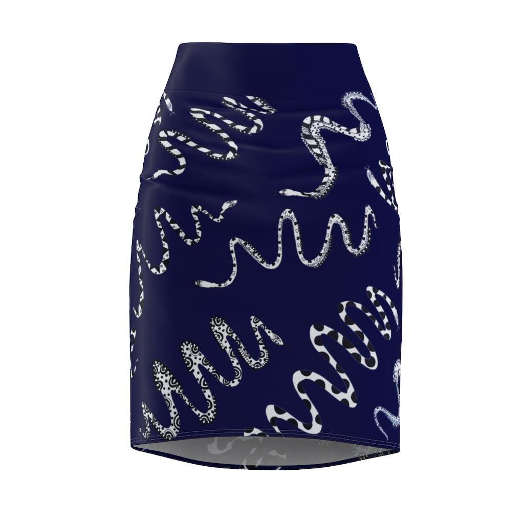 Ink Snake Den Print Pencil Skirt