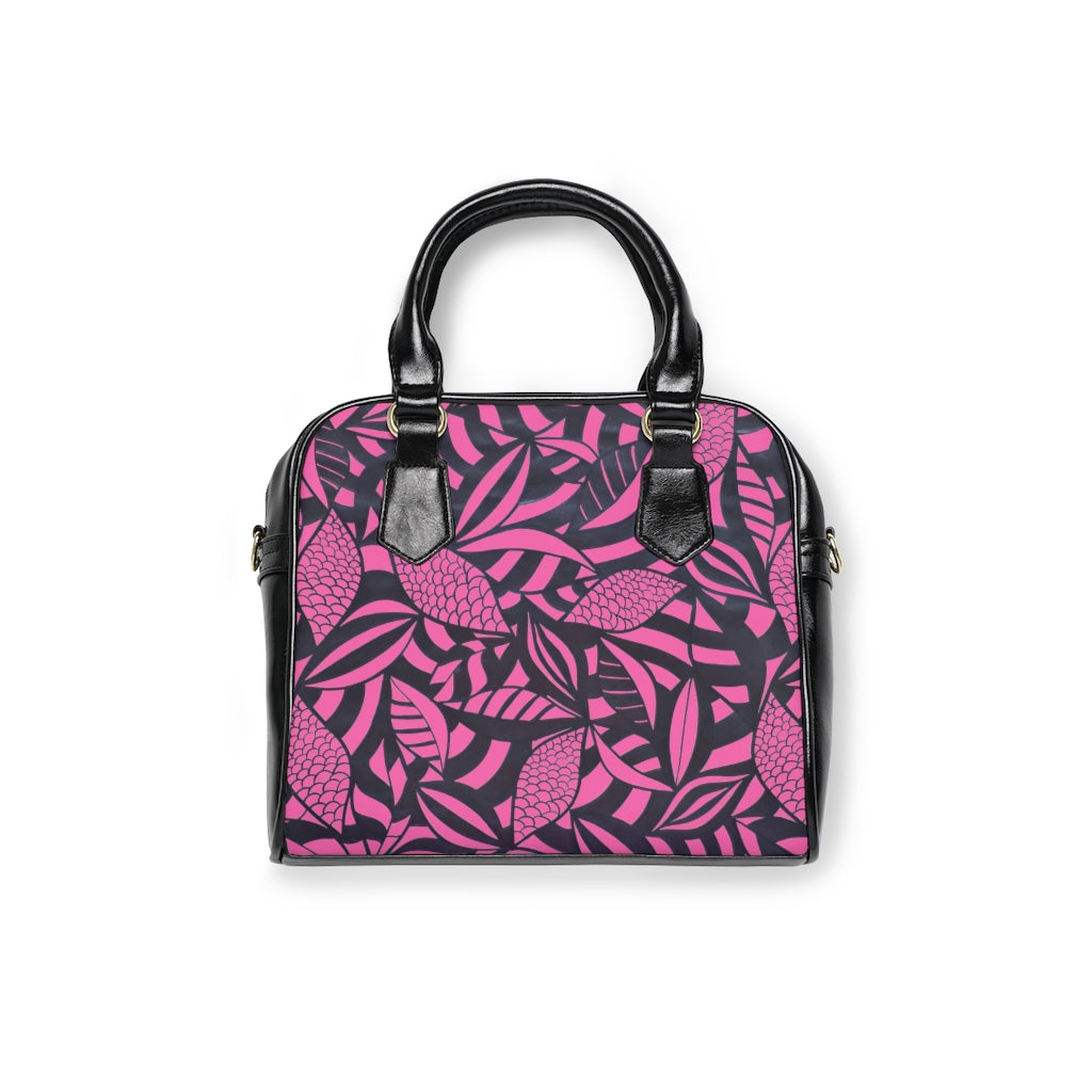 rose pink tropical print handbag