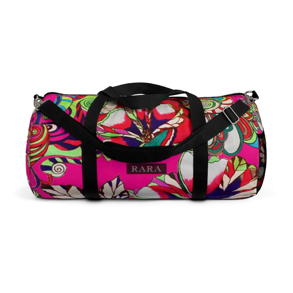 Artsy Floral Pop Pink Duffel Bag