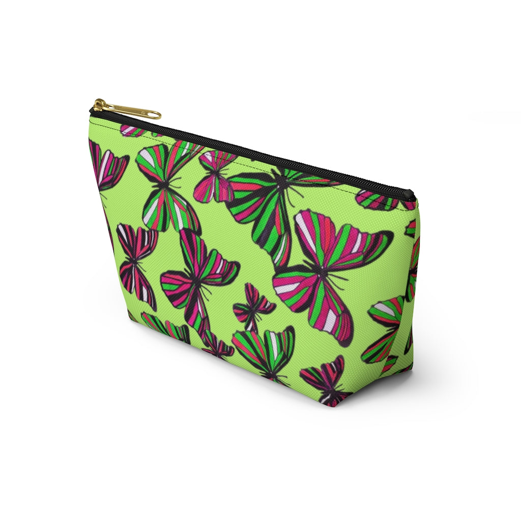 Butterflies Lime Accessory Pouch