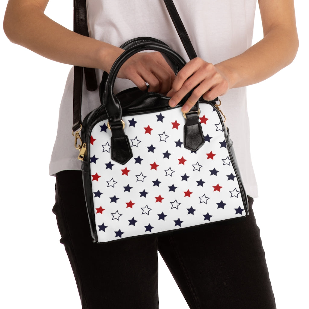 white star print tote