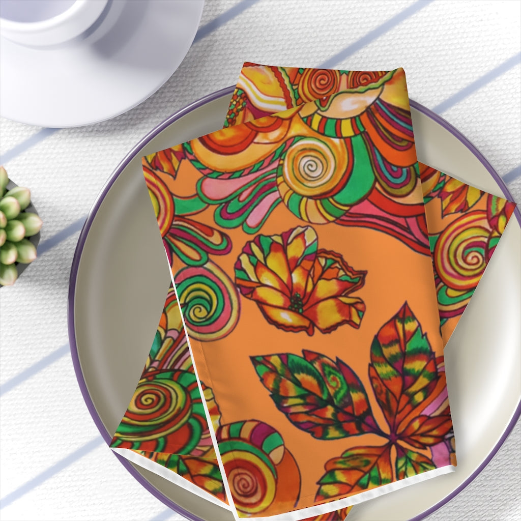 Peach Artsy Floral Napkin