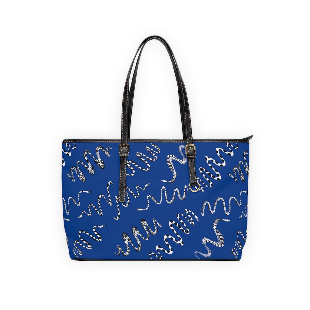 Blue Snake Den PU Leather Shoulder Bag