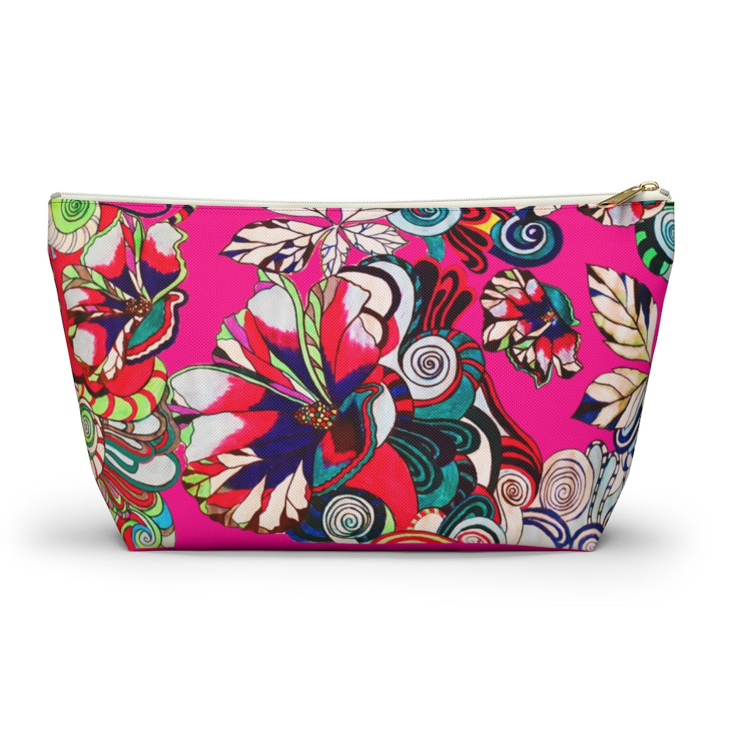 Floral Pop Hot Pink Accessory Pouch