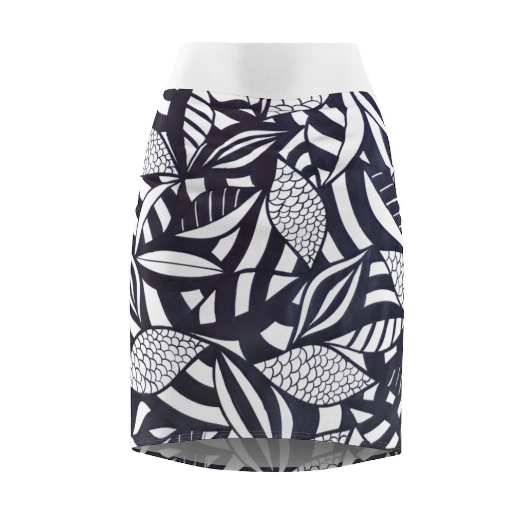 Tropical Minimalist Pencil Skirt