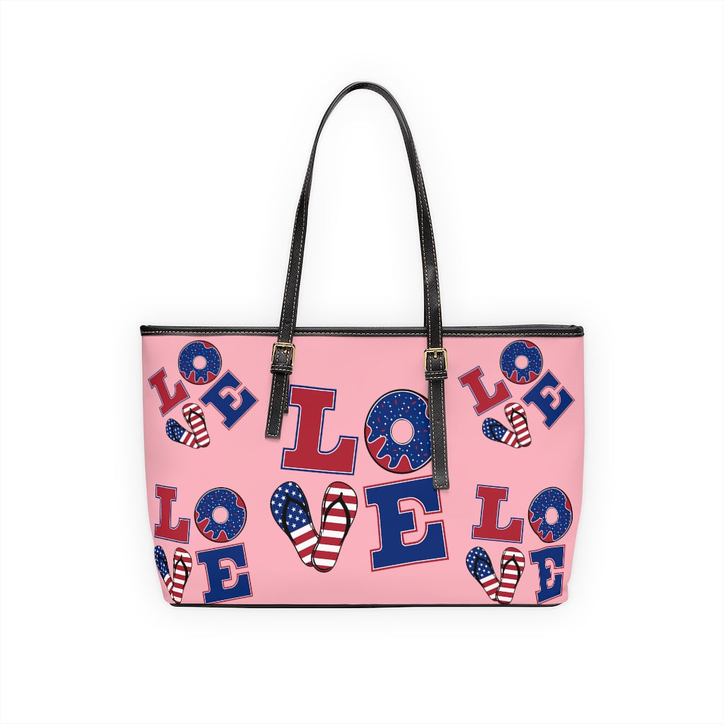 Blush LOVE PU Leather Shoulder Bag