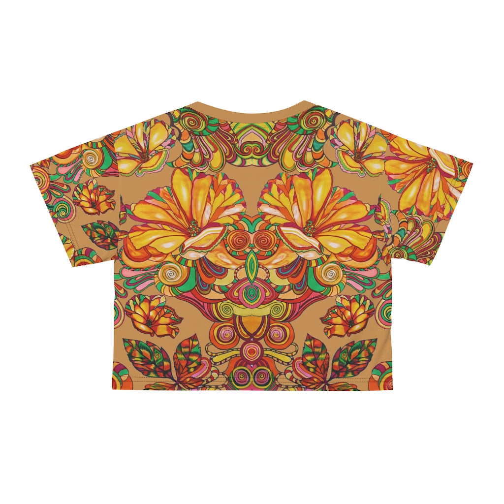 tussock graphic floral print crop t-shirt