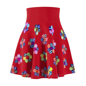 Rouge Red Candy Florals Skater Skirt