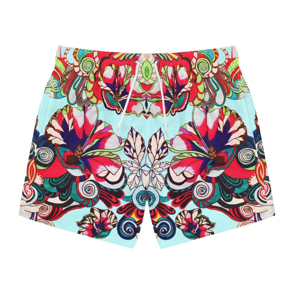 Icy Graphic Floral Pop Men's Swimming Trunks