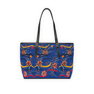 blue  animal & jungle print tote bag