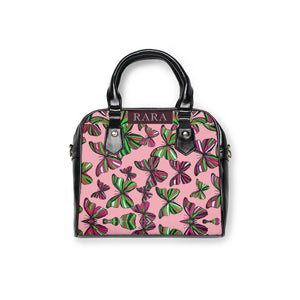 blush butterfly print handbag