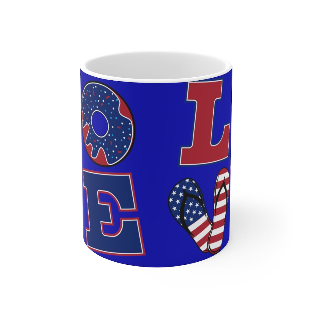 LOVE Ceramic Electric Blue Mug 11oz