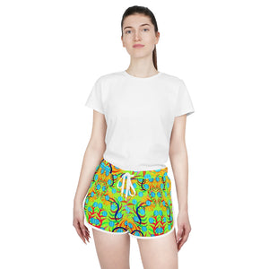 Lime Green Sunflower Relaxed Shorts