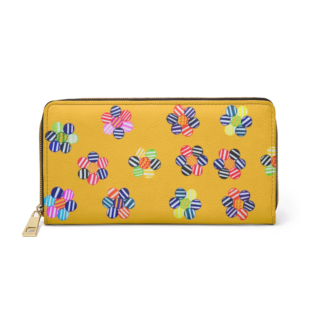 Yellow Candy Floral Zipper Wallet