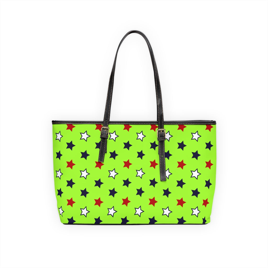 Starry Lime PU Leather Shoulder Bag