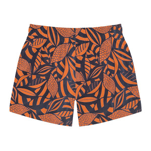 Orange Tropical Minimalist Men's Swimming Trunks