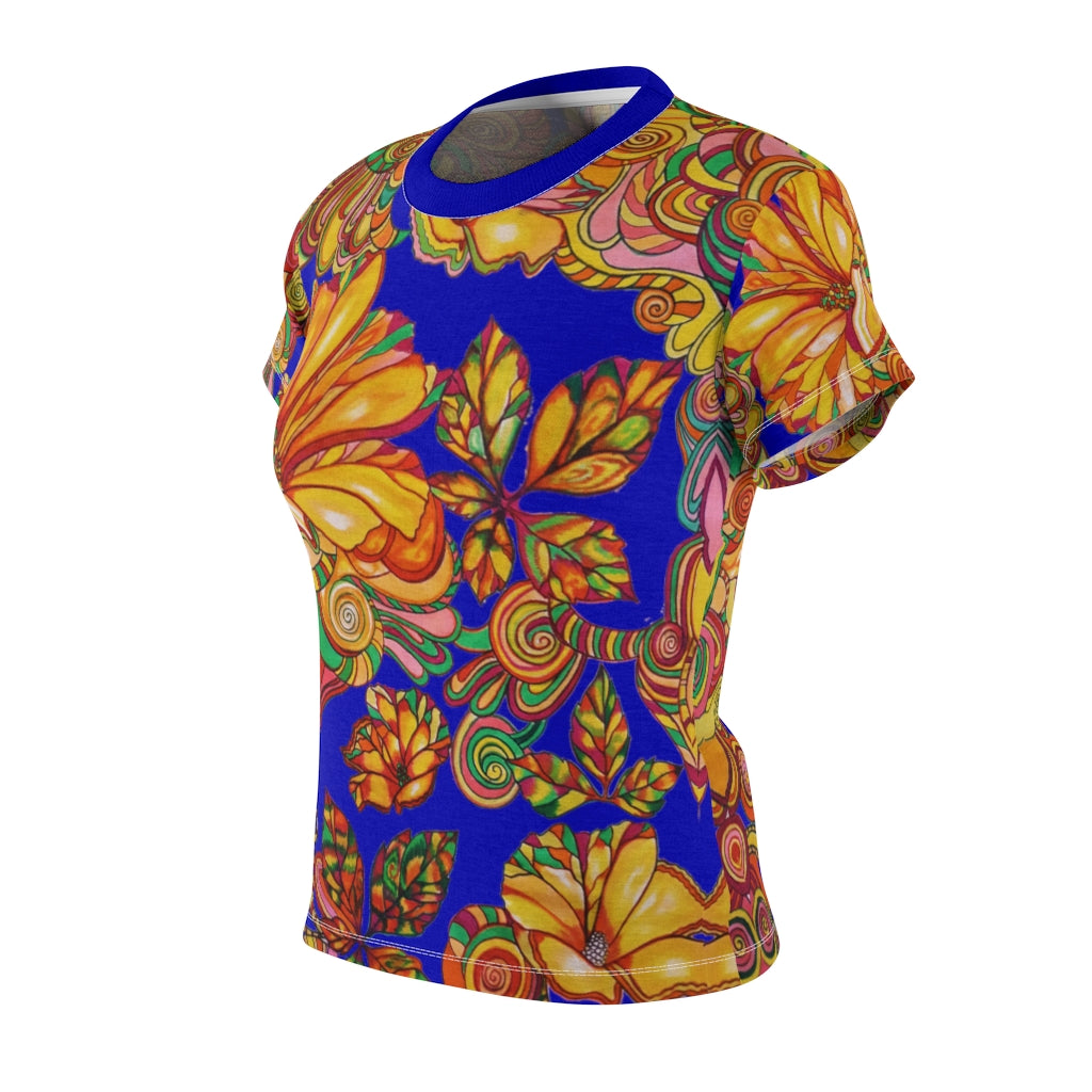 Artsy Floral Electric Blue AOP T-Shirt