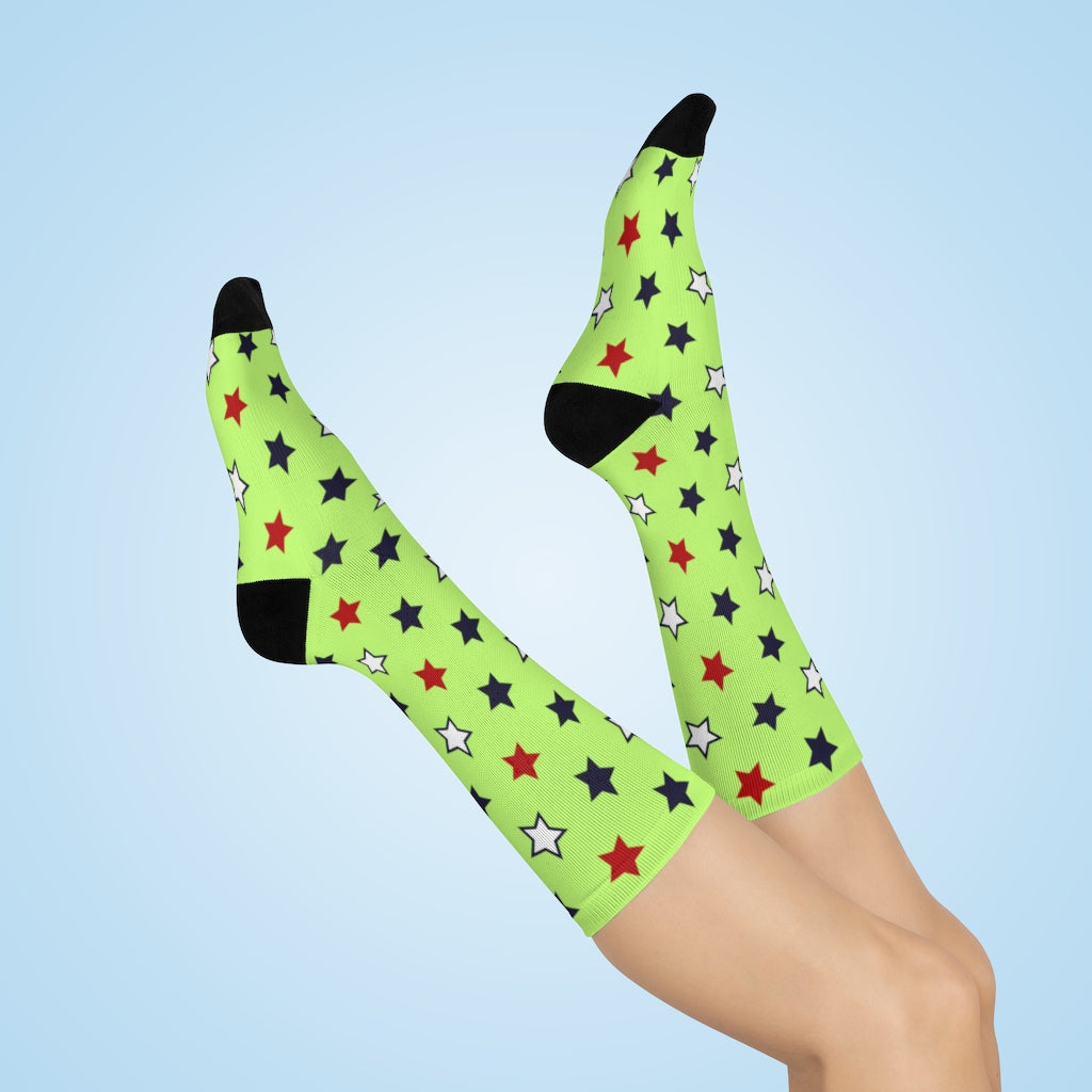 Starry Lime Socks