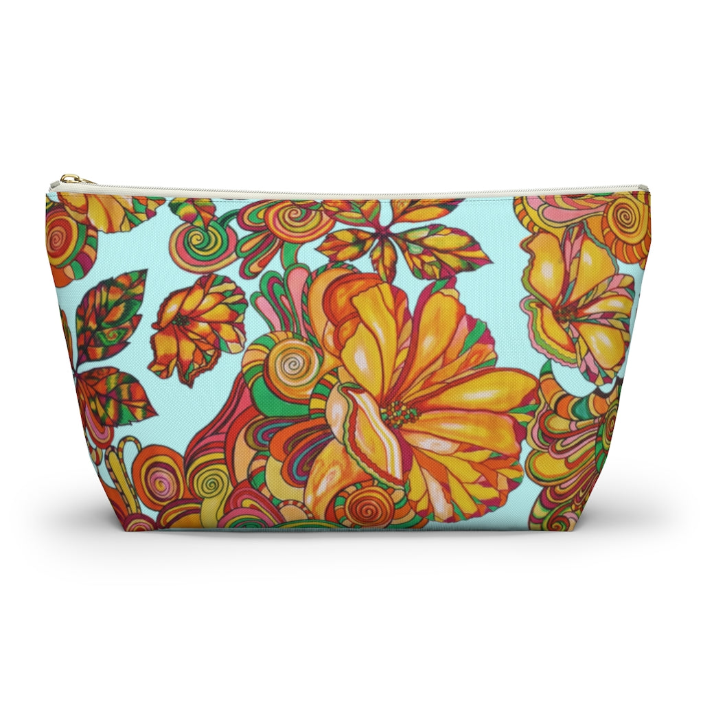 Icy Artsy Floral Accessory Pouch