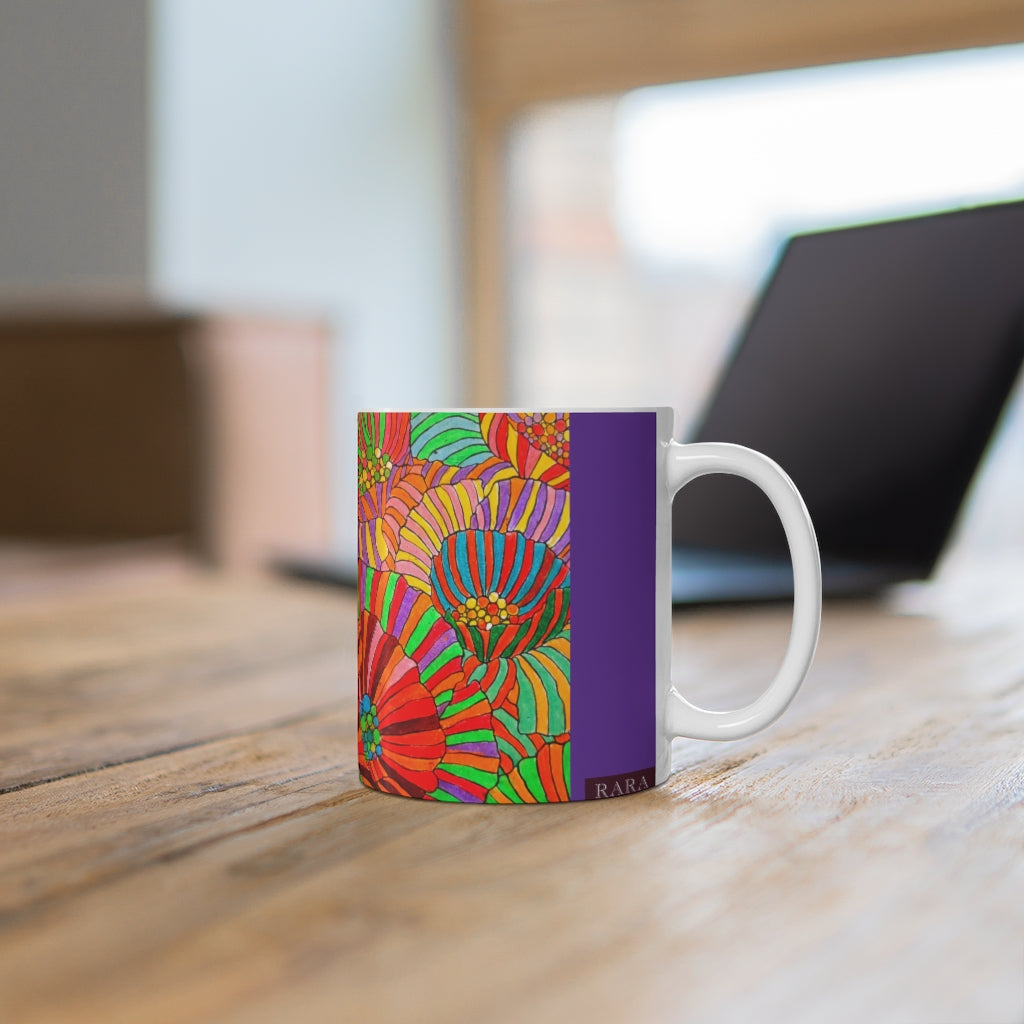 Wild Flower Purple Ceramic Mug 11oz