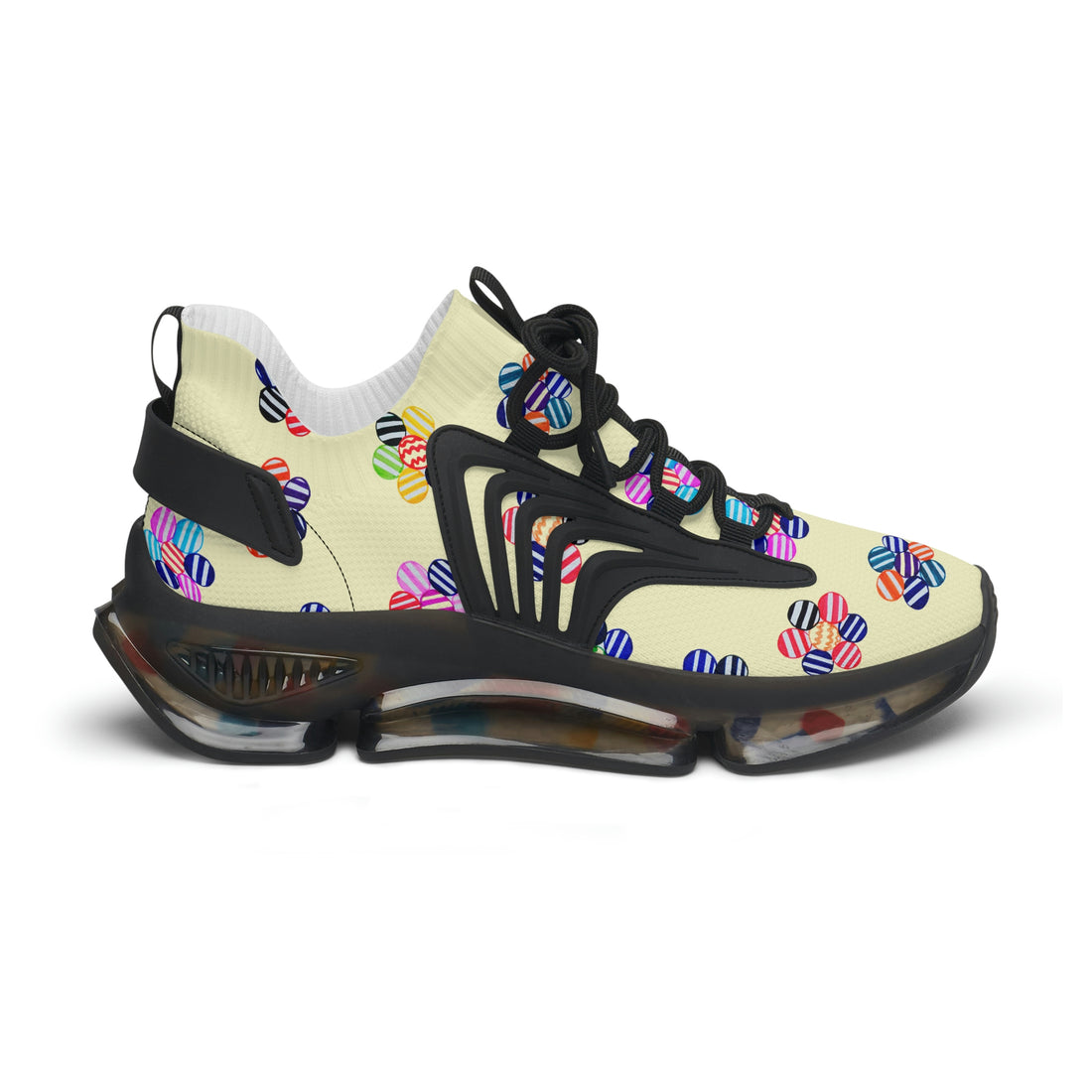 Cream Candy Floral Printed OTT Women's Mesh Knit Sneakers