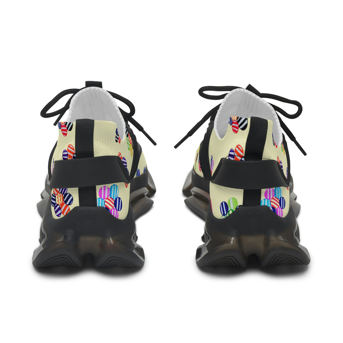 Cream Candy Floral Printed OTT Women's Mesh Knit Sneakers