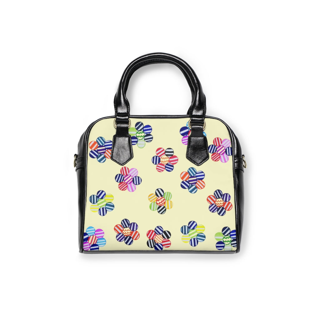 cream multi colour candy florals handbag