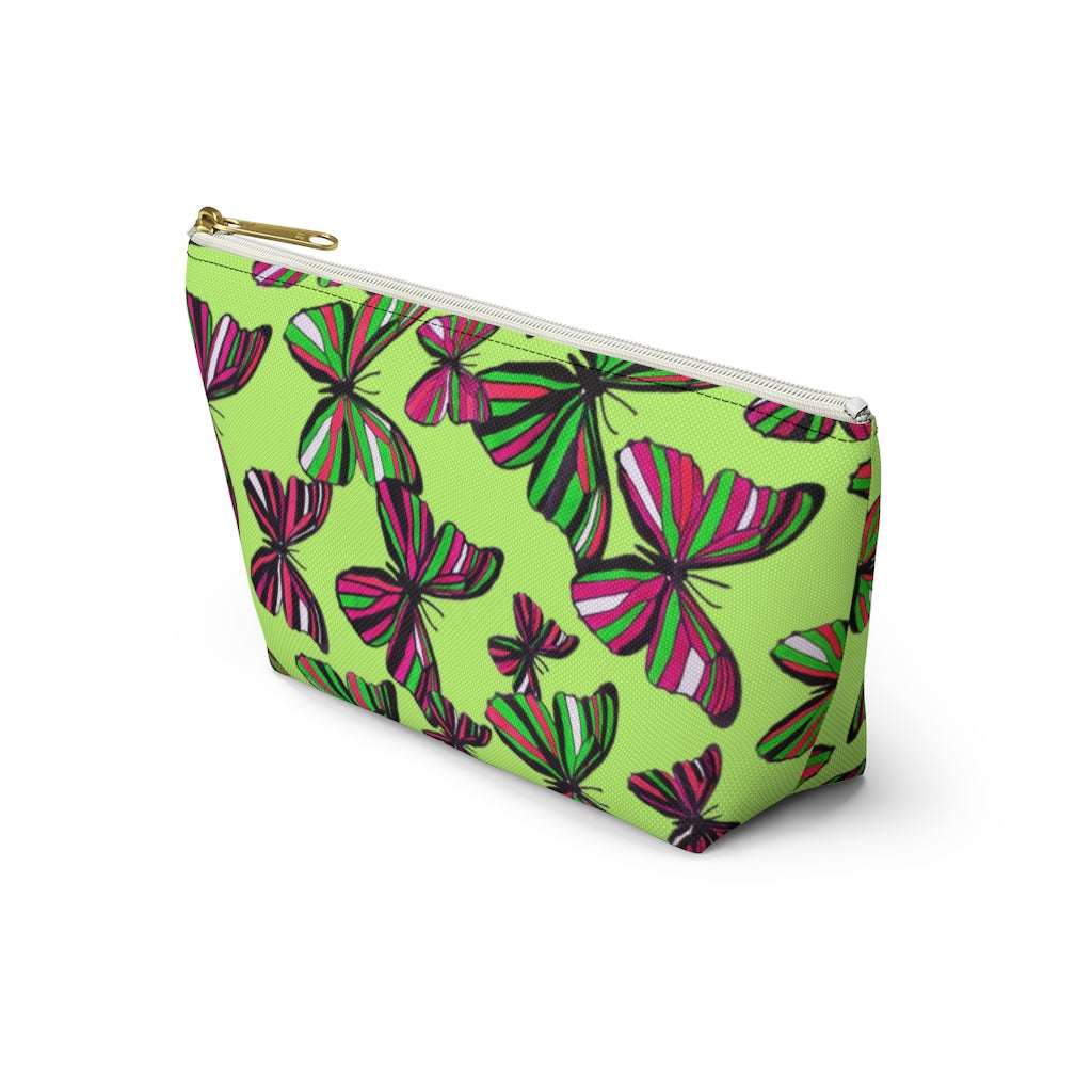 Butterflies Lime Accessory Pouch