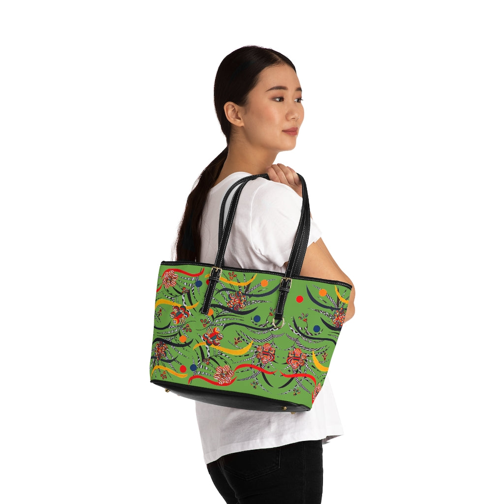 olive  animal & jungle print tote bag