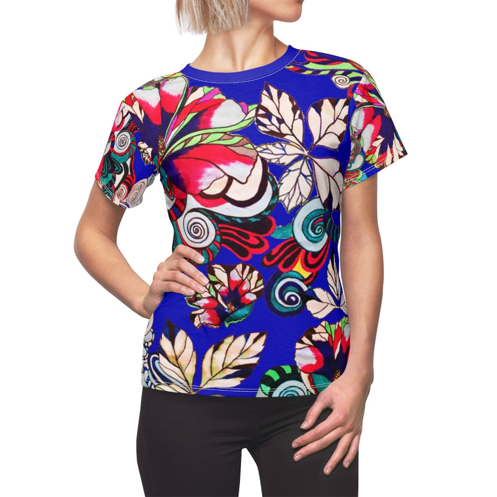 Graphic Floral AOP Electric Blue T-Shirt