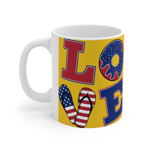 LOVE Ceramic Yellow Mug 11oz