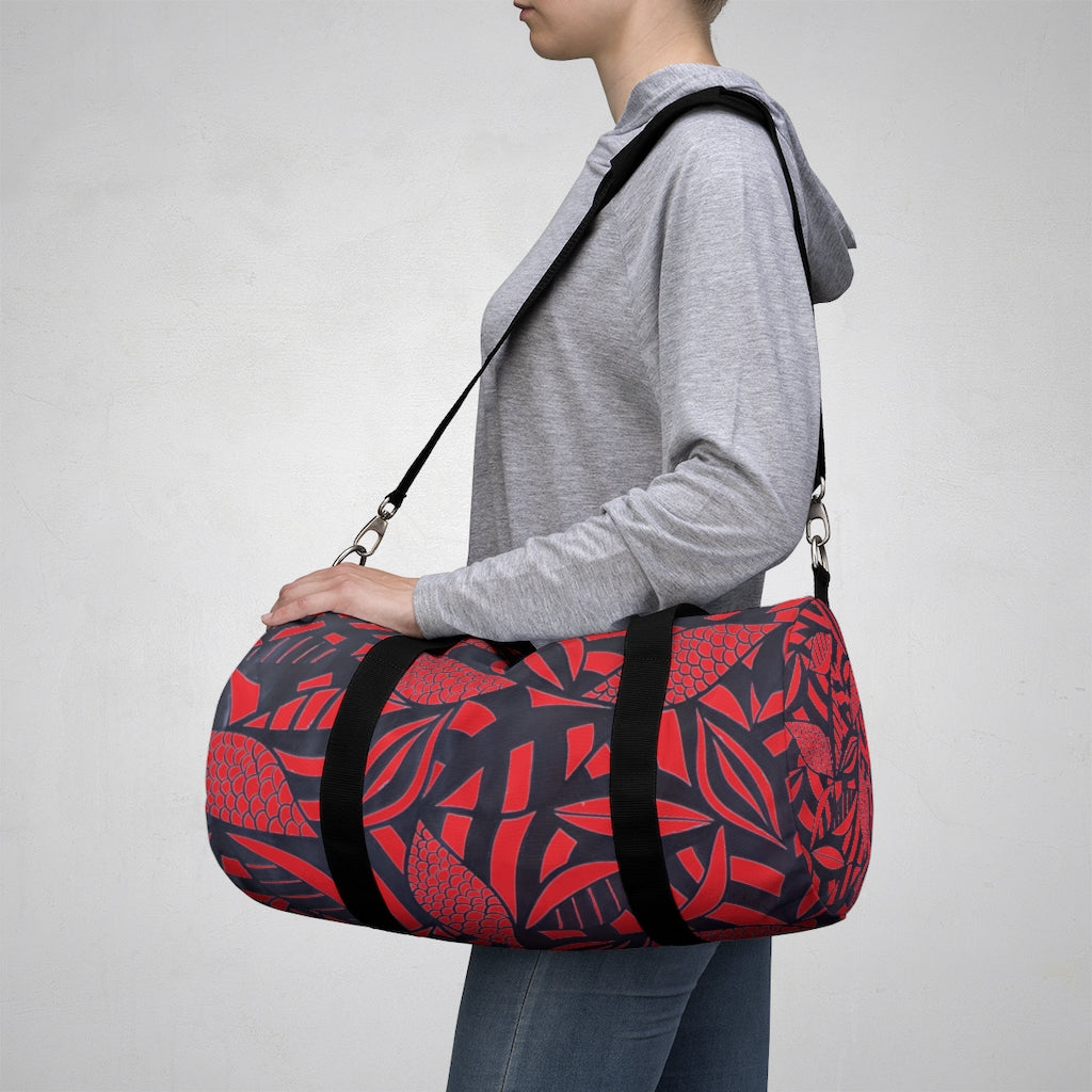 Tropical Minimalist Red Duffel Bag