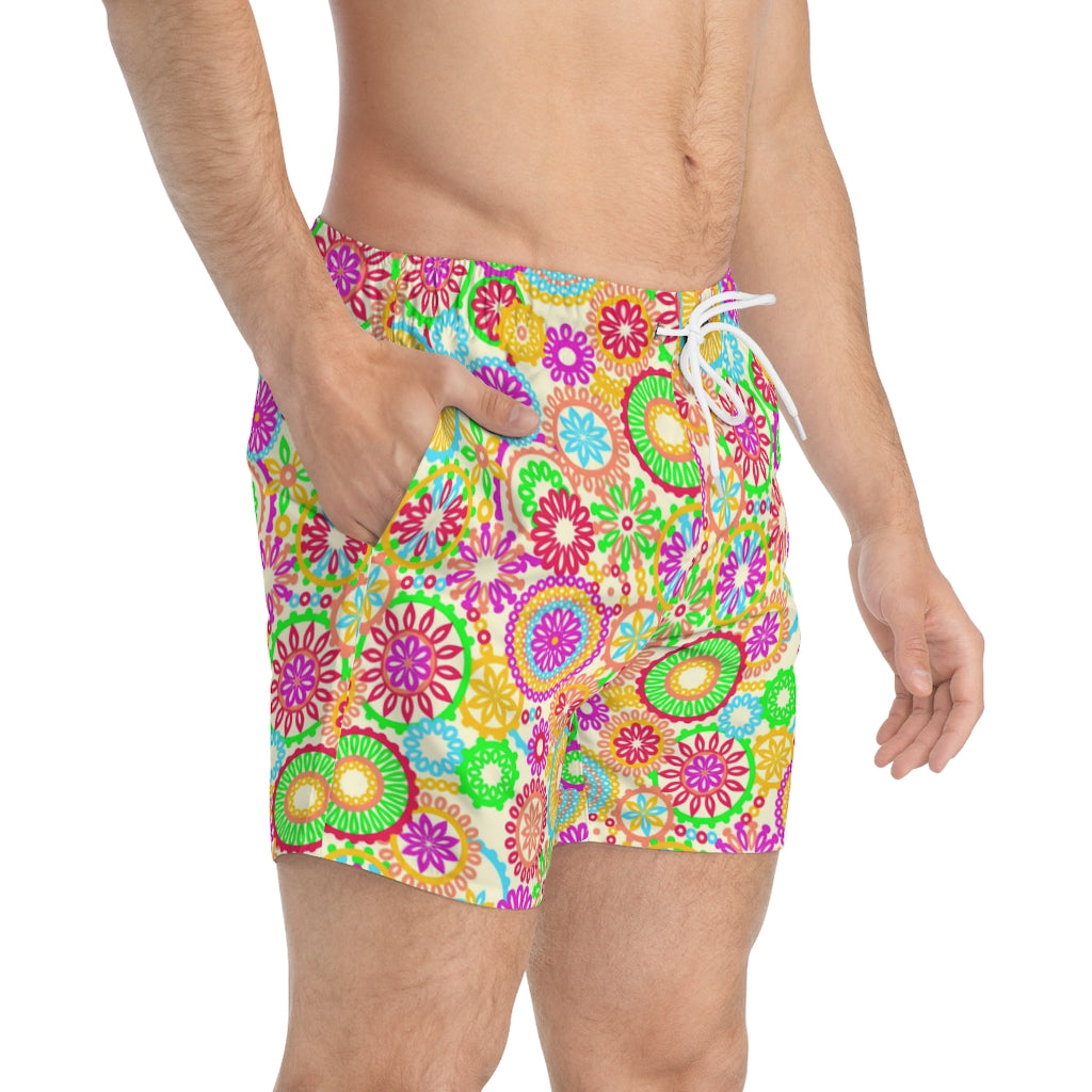 Men's 70'S Vibe Lemon Swimming Trunks