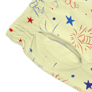 Men's Firecracker Cream Swimming Trunks