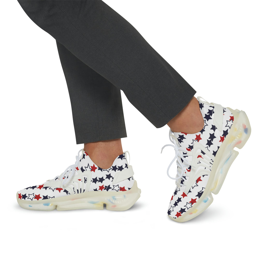 White Starboy OTT Men's Mesh Knit Sneakers