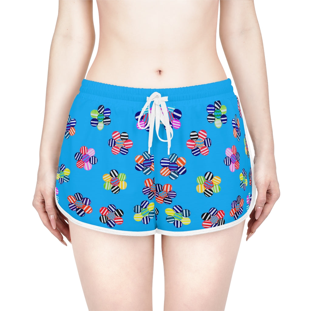 Aqua Candy Florals Relaxed Shorts