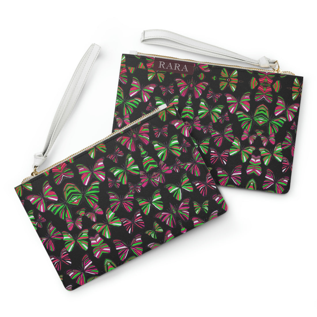 black butterfly print clutch bag