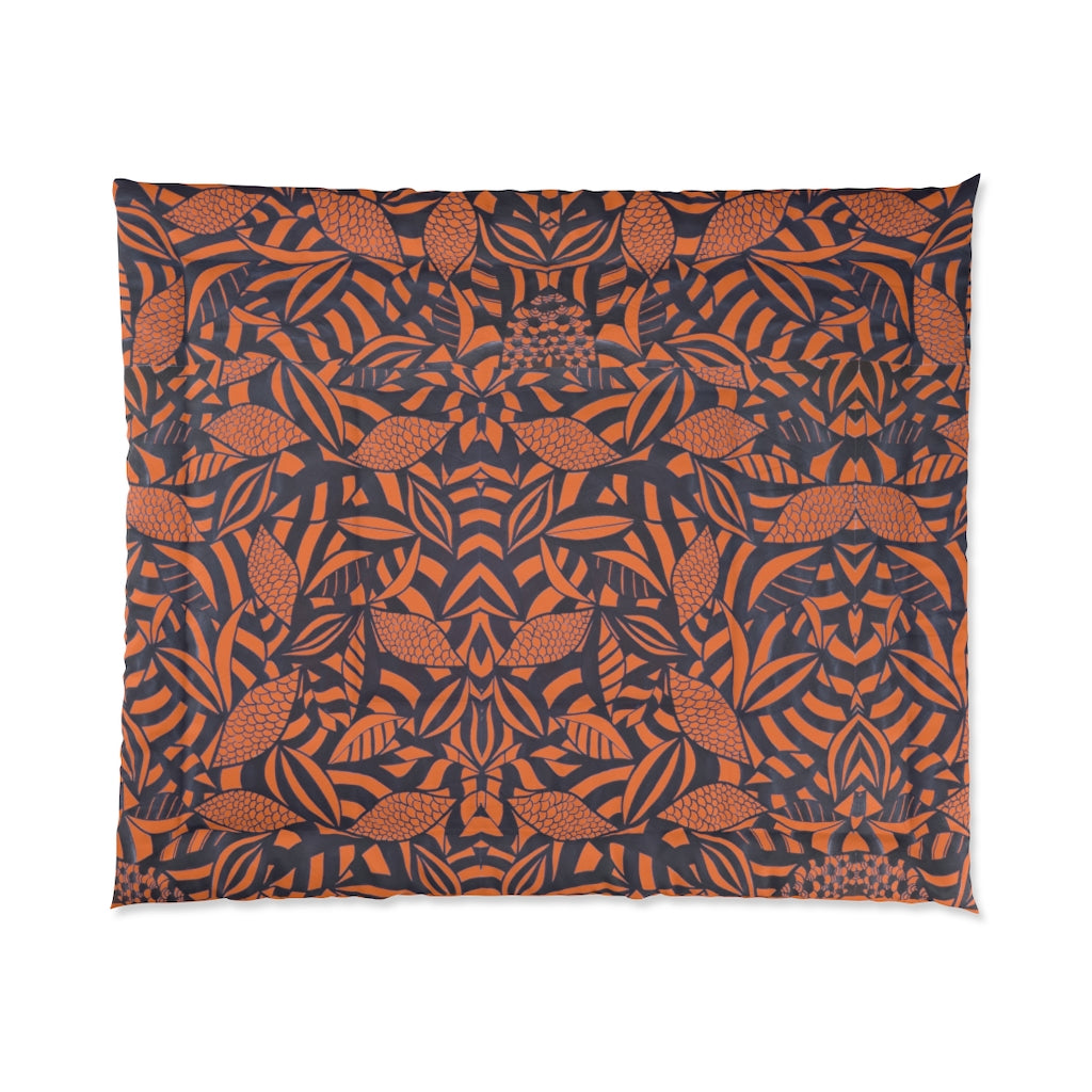 Tropical Minimalist Orange Comforter